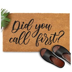 [해외직구] Did You Call First 도어매트 76.2x43.2cm(30x17인치) Did You Call First Welcome Mat 재미있고 재미있는 도어 매트