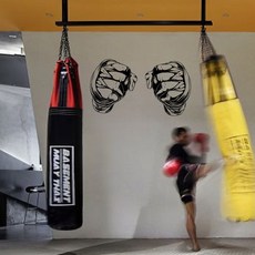 냉장고 스티커 복싱 무술 핸드 클럽 비닐 장식 데칼 벽 월 벽화 킥복싱 홈 스포츠 205, W40xH22cm 1pcs, Yellow