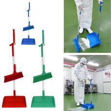 HACCP 급식주방 청소편한 빗자루n쓰레받이 추천 식품공장 청정 위생청소 깨끗, 초록, 1개