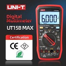 UNIT UT15B17B18B MAX 디지털 멀티미터 계량기 True RMS 1000V AC DC 멀티미터 전압 테스터 VFD 기능 포함 6000 카운트, 1개