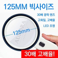 빅사이즈 125MM 30배 LED돋보기 DOT-101