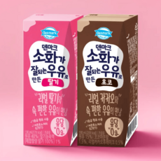 동원 덴마크 소화가 잘되는 우유 딸기 초코 락토프리 멸균우유, 48개, 190ml