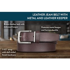 럭키브랜드 Lucky Brand 남성용 가죽 벨트 키퍼 진 벨트 - 탠 정품보장