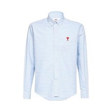 아미 하트 로고 체크 셔츠 2color HSH113 CO0023