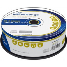 [독일] 미디어레인지 MR222 CD-R 900MB(100분. 48x 속도 25PC), 단일옵션, 단일옵션
