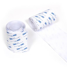 ZIO-BIZ 벨크로 찍찍이 테이프 길이1M 폭10cm (화이트) / 강력한 접착력 밀림방지 미끄럼방지 방충망 방풍비닐 커튼 가림막 침대시트 러그 담요 쿠션 발매트 고정, 2개