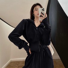 남성용 레드 스포티 빅로고 맨투맨 + 조거 트레이닝 팬츠 세트