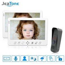 [해외] Jeatone 유선 비디오 도어 인터콤 시스템 10 &quot;tft lcd 모니터 방수 야외 ir 카메라 홈 키트와 양방향 인터폰, 상세내용표시