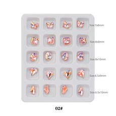 날카로운 바닥 크리스탈 혼합 모양 네일 아트 라인석 플래시 유리, 2.02 20pcs, 1개