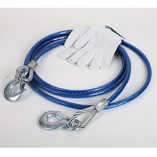 와이어견인줄 (3톤) / 견인고리 / 와이어 두께 8mm / 길이 4M / 장갑포함, 1개