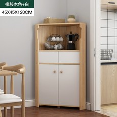 원목그릇장 컵보드 유럽식 심플 현관장 실목조각식변장 프렌치 차수장 거실, 원목 화이트 45X45X120