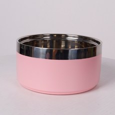 방지 개 및 두꺼운 스테인레스 그릇 실내 둥근 미끄럼 세련된 1 단색 스틸 야외용, M, 분홍색, 1개