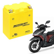 모토뱃젤 오토바이배터리 MTX7L 12V 7AH YTX7L-BS 밧데리, 1개, 혼다 클릭125