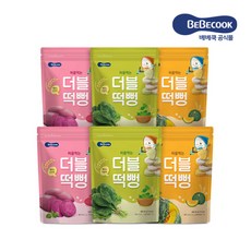 [베베쿡] 처음먹는 더블떡뻥 6개 (단호박/고구마/시금치), 옵션:단호박 3개 + 고구마 3개
