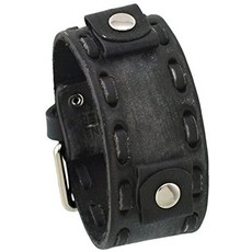 [해외직구]Nemesis # VSB-K Washed Out Faded Dark Grey 20mm Lug Width Wide Leather Cuff Watch Band