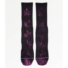 HUF Plantlife Tie Dye Leaves Black & Purple Crew Socks