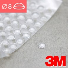 3M 범폰 8mm 투명눈물 실리콘패드 소음방지 미끄럼방지 고무발 충격흡수방지 유리받침 가구 싱크대 신발장, 1판, 투명