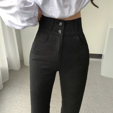 하이제시카 / 대박핏 허리 밴딩 투 버튼 부츠컷 팬츠