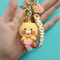 카카오프렌즈 라이언 춘식이 피규어 키링 키홀더 자동차 열쇠고리 3종, 팝콘냠냠 춘식이