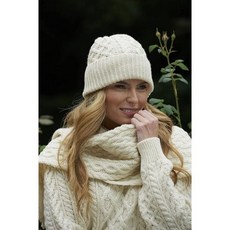 Aran Crafts 알파카목도리 아란공예 아이리쉬 소프트케이블 니트 트렐리스 패턴 스카프 메리노울 100