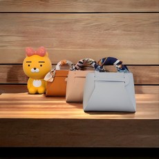 엠디픽 선물가방 1+1 구디백 럭셔리 용돈박스 가죽 선물포장 트윌리 스카프, 있음, 1세트, 피치+블루