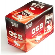 10 x OCB 긴 얇은 담배 필터 x 100 필터 = 1 상자