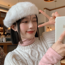 고급스런 러블리함 겨울 앙고라 울 베레모 빵모자 상품 이미지
