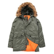 [Alpha Industries] Slim Fit N-3B Parka / [알파인더스트리] 슬림핏 N-3B 파카 (Sage/Orange - XS) (정품)