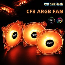 Aigo darkflash CF8PRO PC 케이스 팬 냉각 RGB 팬 AURA SYNC 5V3p IR 원격 조용한 데스크탑 컴퓨터 케이스 팬 CPU 쿨러 라디에이터|팬 & 쿨, 1개, 4fans and controller, 단일