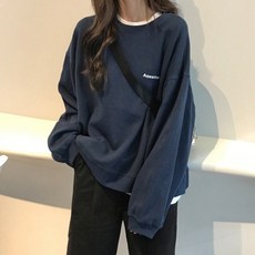 2024 봄 신판 알파벳 루즈핏 긴팔위 여성 슬림핏 코트조 롱 코트조 1개대발, 그레이, M, 그레이