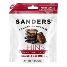 Sanders 다크 초콜릿 씨 솔트 캐러멜 THINS - 170g(6온스) 백, 1개, 170g - 샌더스