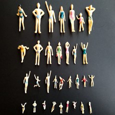 30pcs 디오라마 수영 피규어 모델 1/50 1/150 미니어처 사람들 DIY 해변 풍경 레이아웃 모래 테이블 건축 자료|train layout|figures peoplesw, 1개, 단일, 100scale 15mm