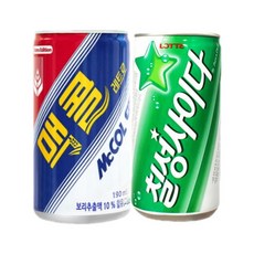 일화 롯데 칠성사이다 190ml 30캔 맥콜 160ml 30캔(업소용), 60캔