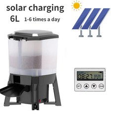 대용량 자동 물고기 먹이 주기 기계 애완 동물 타이머 디스펜서, 2.solar charging 6L