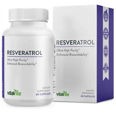 VitalRite Resveratrol Therapeutic 레스베라트롤 600mg 60정, 1개