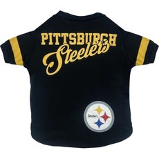 Pets First 고양이 커플옷 강아지옷 커플룩 펫퍼스트 NFL 피츠버그 스틸러스 반려견 반려묘용 티셔츠 라지. 팀 팬들을 위한 풋볼 개 셔츠. 새롭고 업데이트된 튼튼하고 귀, Large, Pittsburgh Steelers, 1개