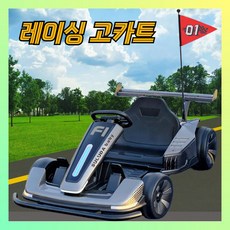 [스피노] 고카트 레이싱 카트 4륜 바이크 드리프트 전동 어린이 성인 루지 원격조정, 03 그레이, 1개