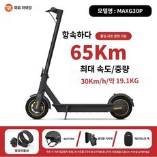 나인봇 접이식 전동킥보드 고성능 MAX G2 Ninebot, 54v, A. 65Km스쿠터 MAX G30P, 1개