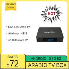 앰프 박스 Greatbee 아랍어 스마트 플레이어 TV Great 아랍 미디어 Bee 셋톱 Allwinner GBM2 4K 10 안드로이드 라이브 위성