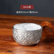 태국식 주석 그릇 도구 컵 마사지 은잔 장식 얼음, 4. 직경 10cm, 상세페이지 참고, 1개