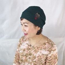 망사도트두건모자