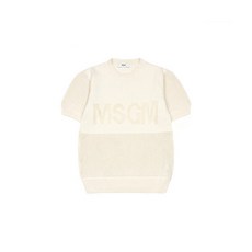 [엠에스지엠] [MSGM KIDS] 여아 톤온톤 로고 프린트 반팔 티셔츠 아이보리 KMG3