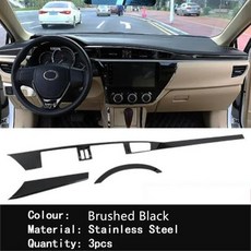 자동차 스티커 스타일링 콘솔 중앙 제어 네비게이션 에어컨 트림 프레임 3pcs Toyota Corolla Altis 2014, 03 Black 3pcs, 3개