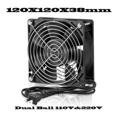 배풍기 시로코팬 공업용환풍기 EC 팬 AC 115V 230V 60mm 70mm 80mm 92mm 120mm 172mm 고속 대형 공기 흐름 듀얼 볼 산업용 섀시 전원 코드 포함, 4.SXDE12038 - US Plug