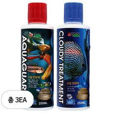 AZOO 아쿠아가드 250ml + 클라우디 트리트먼트 250ml 수질관리제 세트, 3세트