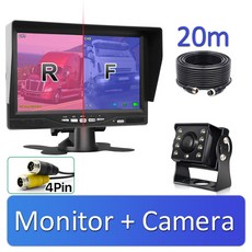 GreenYi 1920*1080 DVR 2 트럭 후진 카메라 녹화 AHD 야간 모니터 7인치 차량 후면 모니터 SD 카드, 1 Camera-20m, 1개