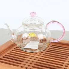 투명핑크 유리 다관 600ml 티포트 티팟 CK001MK