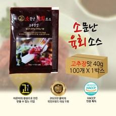 대현 소문난 육회소스 고추장맛 40g x 100개 (1박스)