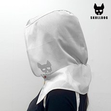 스컬독 골프 후드형 햇빛가리개 마스크 모자 안면 페이스커버 자전거 낚시 등산 후드형 햇빛가리개 화이트