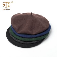 해외 직구 Joejerry wool beret 군용 프랑스 모자 남성용 플랫 캡 페인터 모자 빅 여성 여성